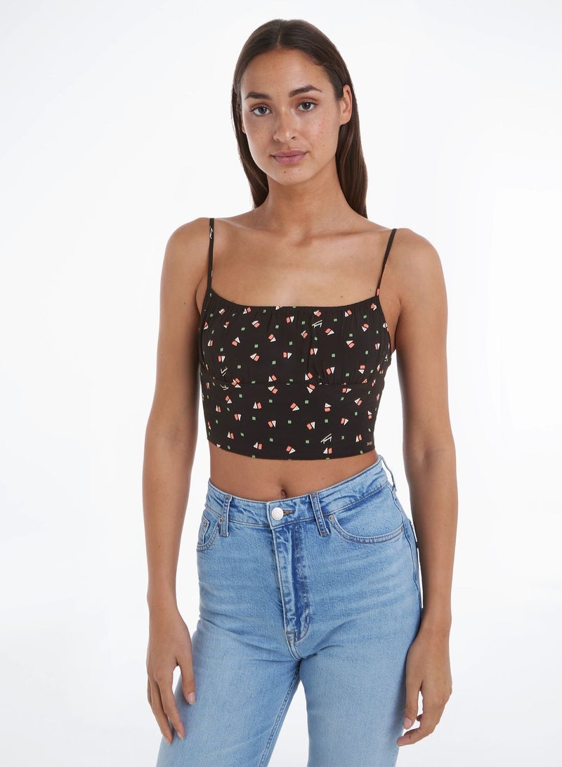 Geo Print Strappy Top