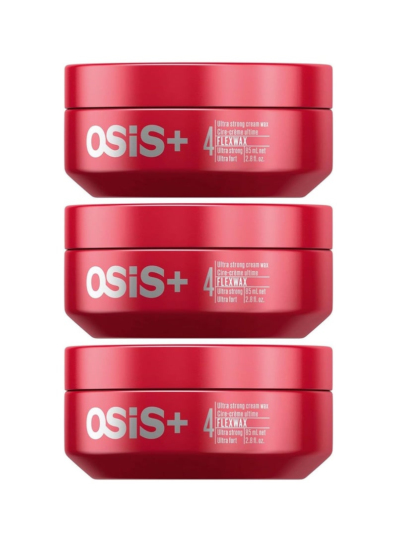 Schwarzkopf OSiS+  Ultra Strong Cream Wax,2.8 Fl Oz new (Pack of 3 New Packaging)