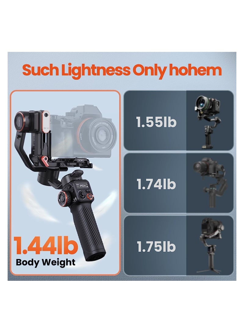 hohem iSteady MT2 Kit Gimbal Stabilizer for Camera, 3-Axis Gimbal for Mirrorless/Pocket Camera/Action Camera/Smartphone, AI Tracker w/CCT/RGB Fill Light, Gimbal Stabilizer for Canon/Sony/Nikon/iPhone