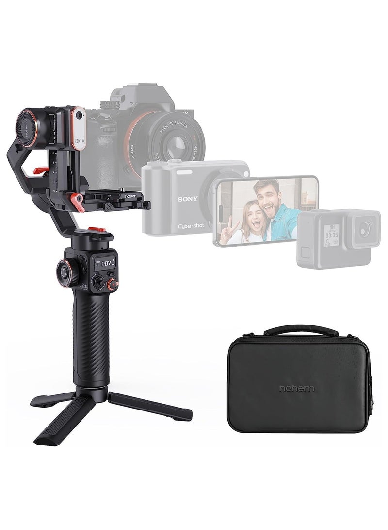 hohem iSteady MT2 Kit Gimbal Stabilizer for Camera, 3-Axis Gimbal for Mirrorless/Pocket Camera/Action Camera/Smartphone, AI Tracker w/CCT/RGB Fill Light, Gimbal Stabilizer for Canon/Sony/Nikon/iPhone