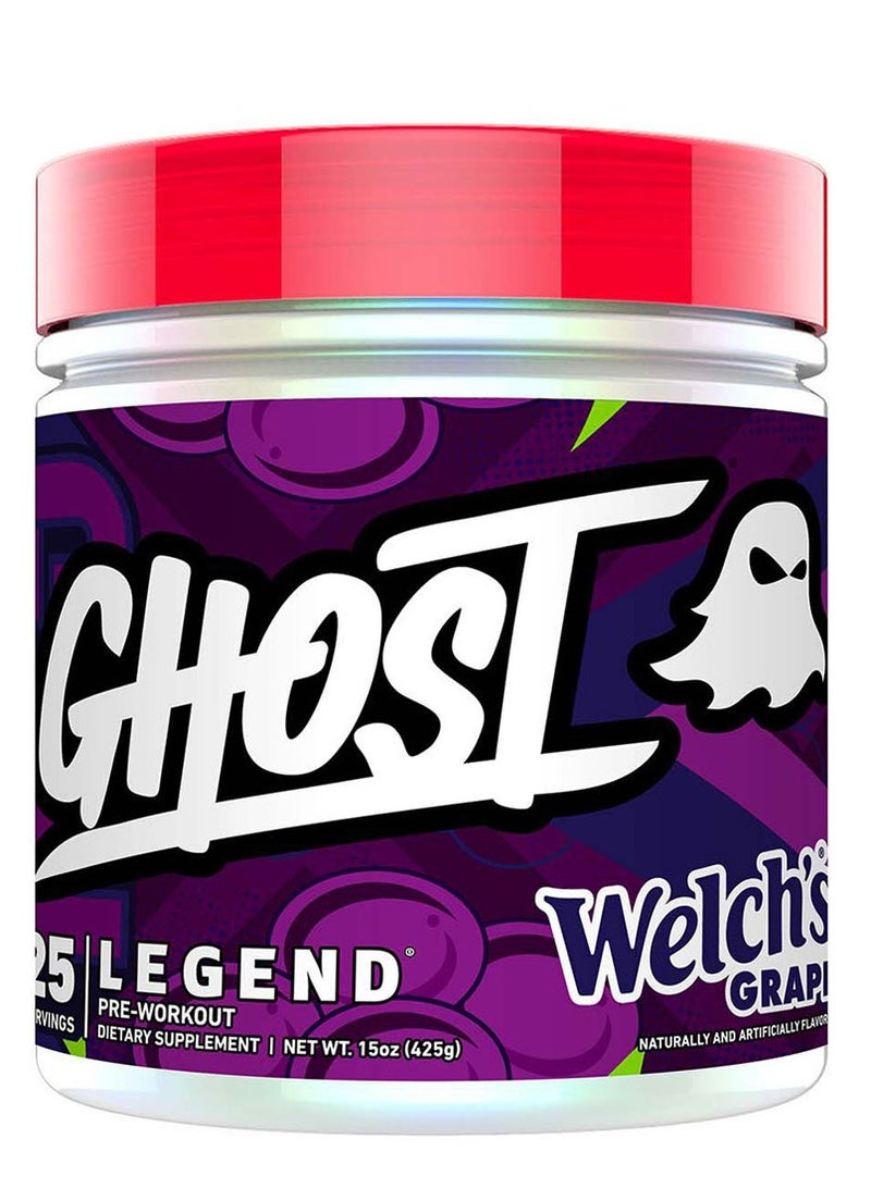 Pre-Workout Legend, Welch's Grape Flavour, 425g, 25 Servings