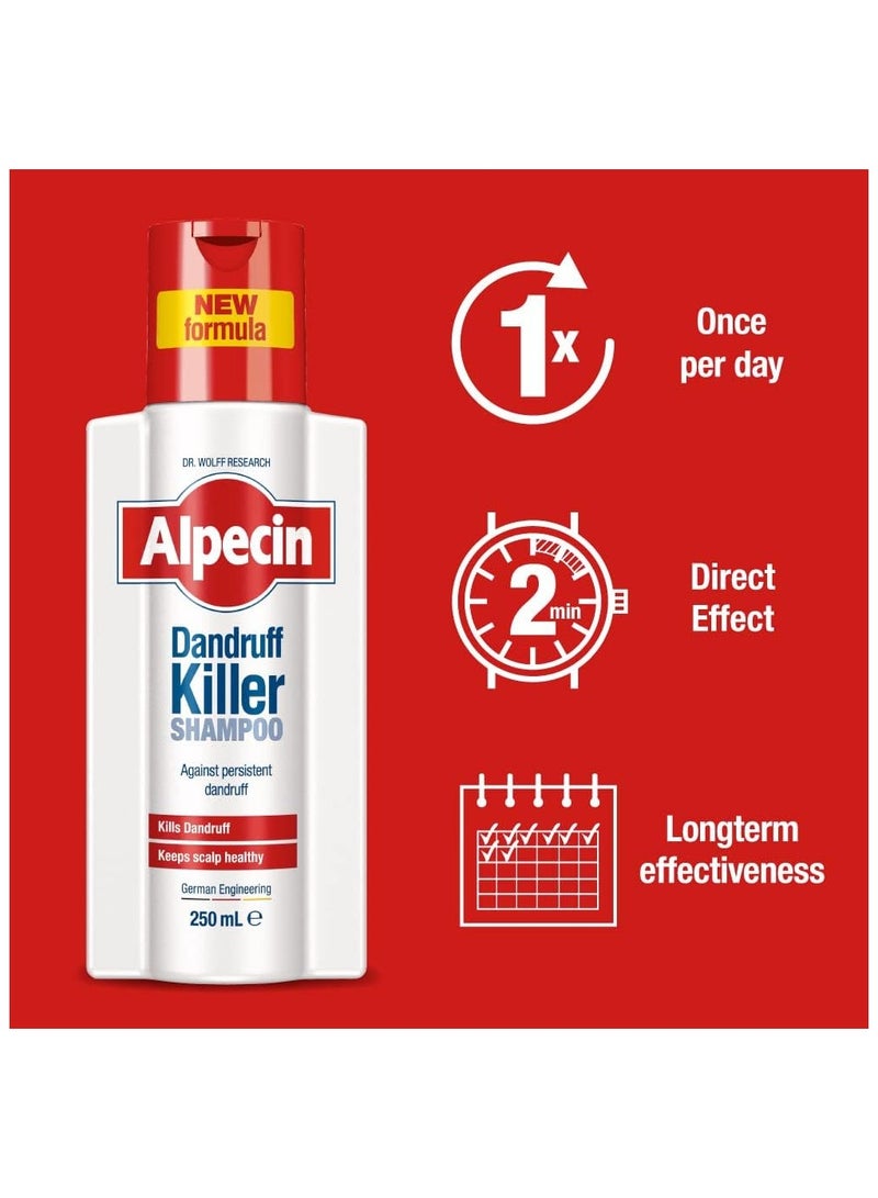 Alpecin anti-Dandruff Shampoo 250ml (Pack of 2)  Effectively Removes and Prevents Dandruff - Made in Germany