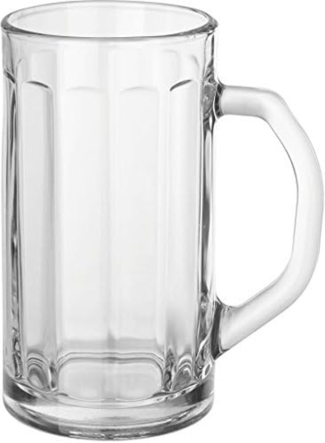 Circleware Glass Beer Mugs With Handle, Set Of 4 Heavy Base Fun Entertainment Glassware Beverage Drinking Cups For Water, Wine, Juice And Bar Dining Decor Novelty Gift, 16.4 Oz, Downtown Pub 4Pc