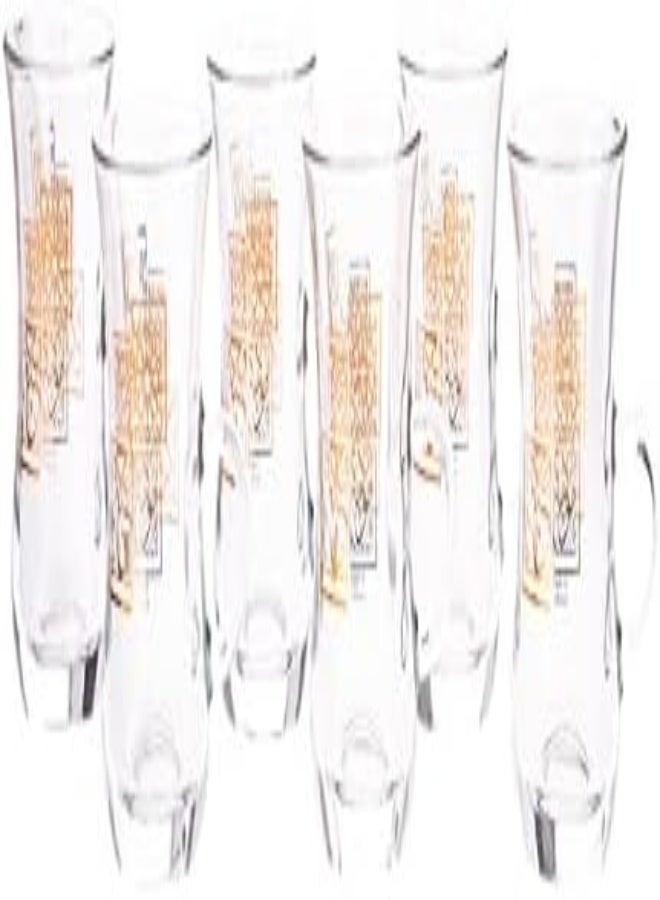 Akdc 6Pcs Glass Tea Tumbler L(6Cm) Xw(6Cm) Xh(9Cm) Clear, Golden