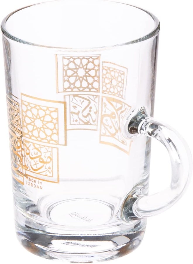 Akdc 6Pcs Tea Glass Set L(5Cm) Xw(5Cm) Xh(9Cm) Clear, Golden 6251142384921