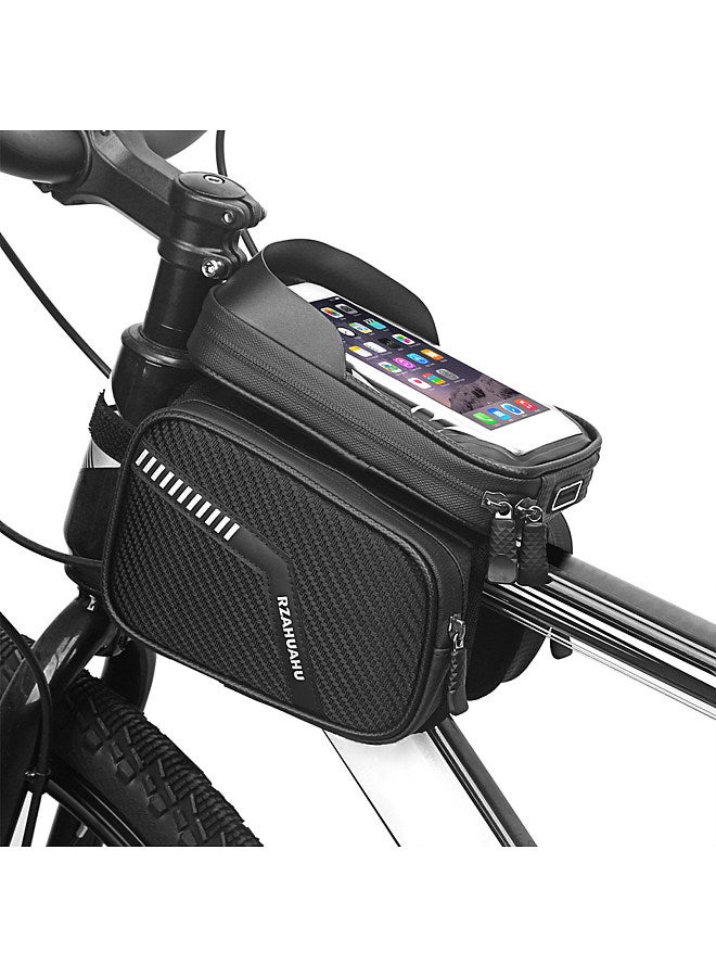 Waterproof Bicycle Frame Bag Double Pouch Bike Top Tube Bag MTB Mountain Bike Cycling Pannier Bag Touchscreen Phone Case