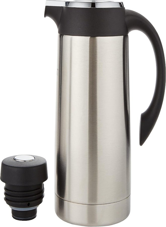 Nessan Stainless Steel Regal Flask, Silver/Black, 1.3 Liter, Rf-125