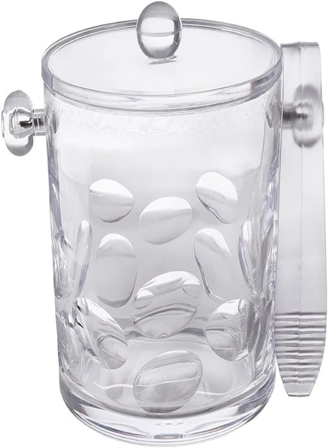 Alhoora 14X14X16Cm Acrylic Clear Ice Bucket With Special Design, Tang, Cover, Handles And Color Box