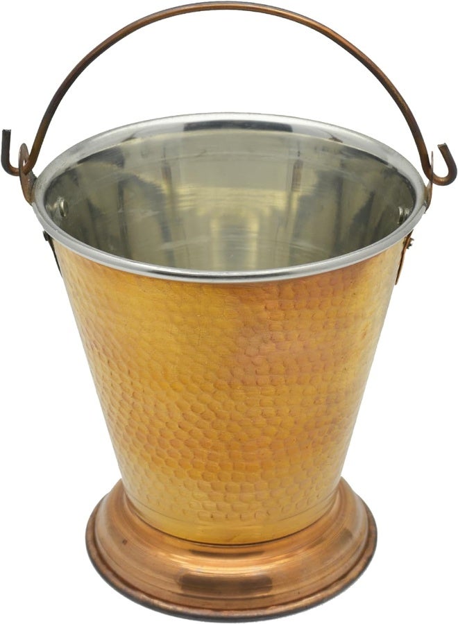 Raj Copper Bucket, 9.5 Cm , Copper, Tcb001, Curry Server , Tableware , Biryani Server