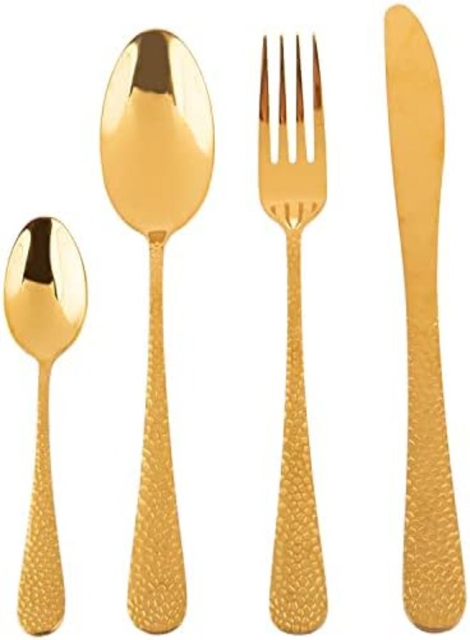 Akdc Royal Cutlery Set - Golden Finish, Best For Festivities, Amazing Gift L(26Cm) Xw(40Cm) Xh(5Cm) Golden