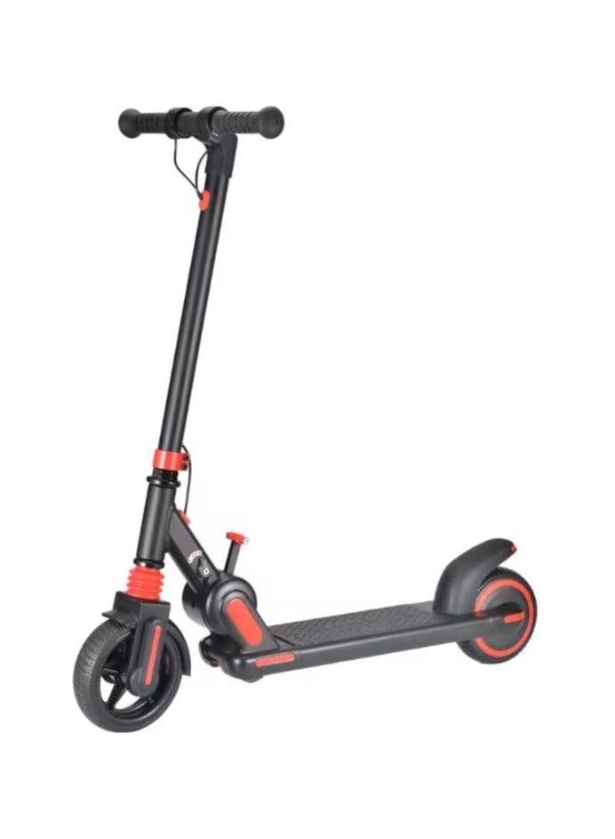 AGU Electric Scooter for Kids Age of 6-10, Kick-Start Boost Kids Scooter with Adjustable Speed and Height, Kids Scooter with Flash Wheel & Deck Lights（Black)