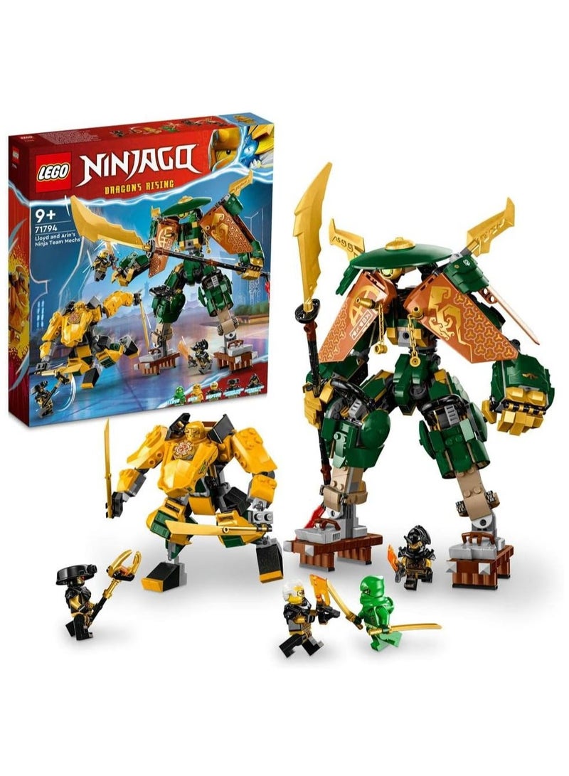 LEGO Ninjago Dragons Rising Lloyd and Arin's Ninja Team Mechs 71794 Building Blocks Toy Set (764 Pieces)