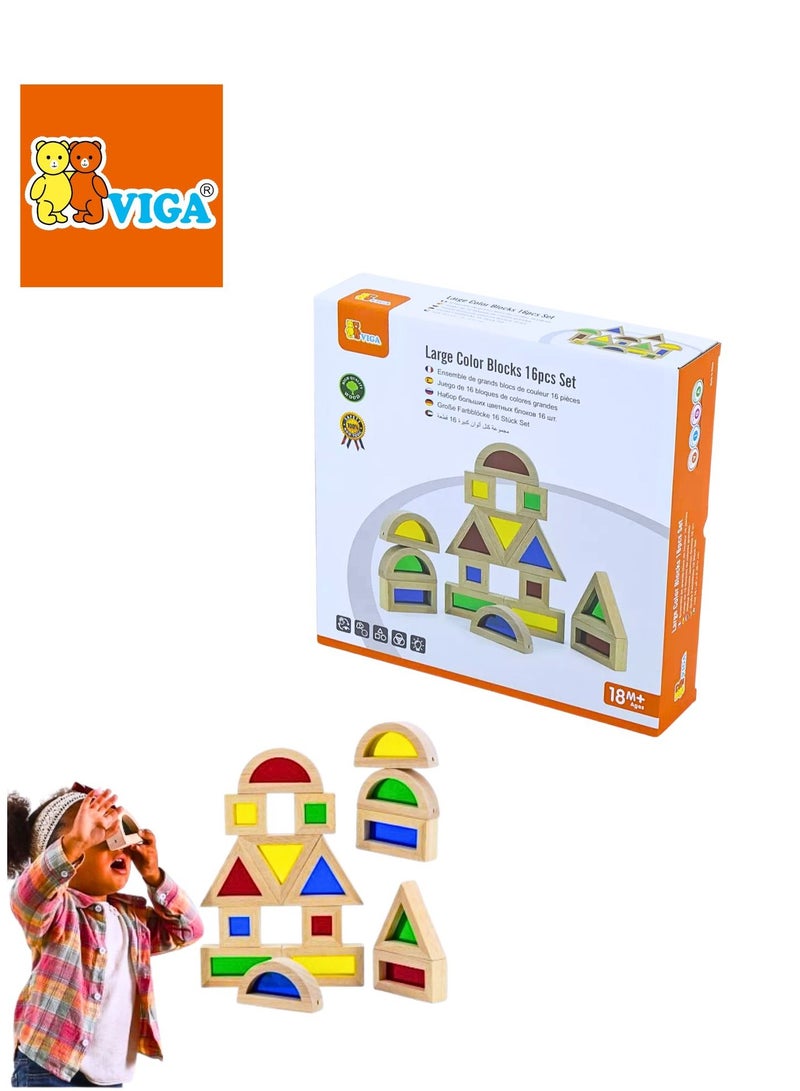 Viga Large Color Blocks 16pcs Set 44565