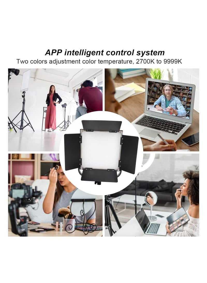 50W RGB LED Video Light Kit with 248 LED Beads, 2700-9999K Color Temperature, U Bracket, APP Control, Ideal for Studio Photography and Video Recording