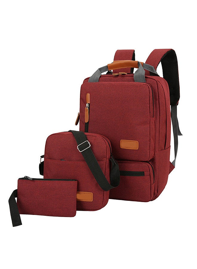 3pcs Backpack Set Women Men Laptop Backpack Shoulder Bag Small Pocket for Travel School Business Work College Fits Up to 14.5inches