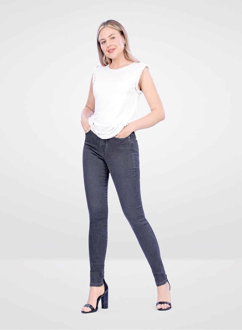 Web Denim Highwaist Skinny Stretchable Straight Denim Pant Fashionable Comfort Fit Casual Jeans With Pockets For Women