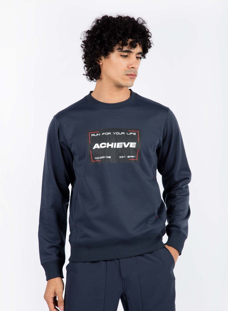 Men's Sports Contemporary Knitted Pullovers - Dark Blue