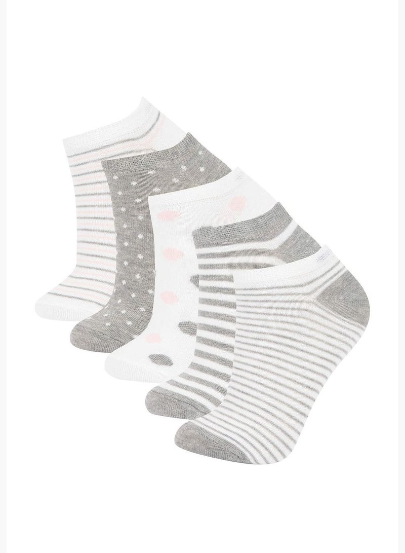 5 Packs Patterned Footie Socks