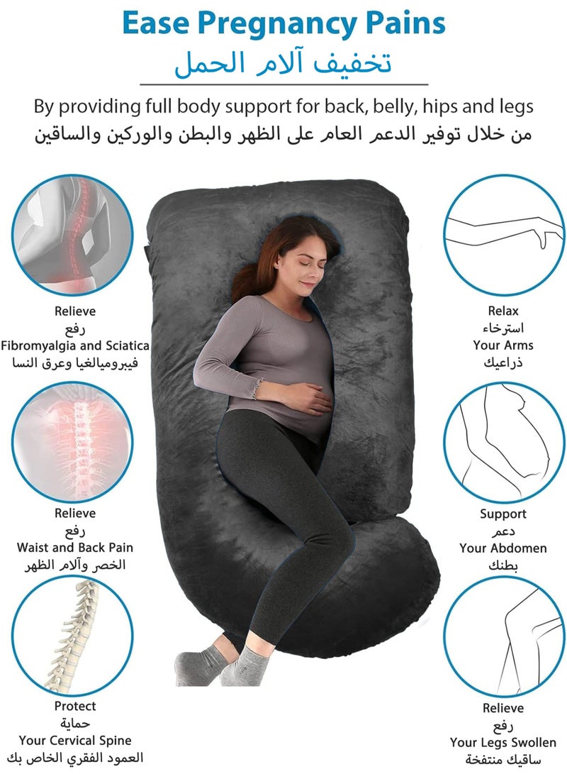 Comfort Pregnancy Pillow Maternity Body Support Nursing U Shape Pillow Velvet Pillowcase Removable 170*90*65cm