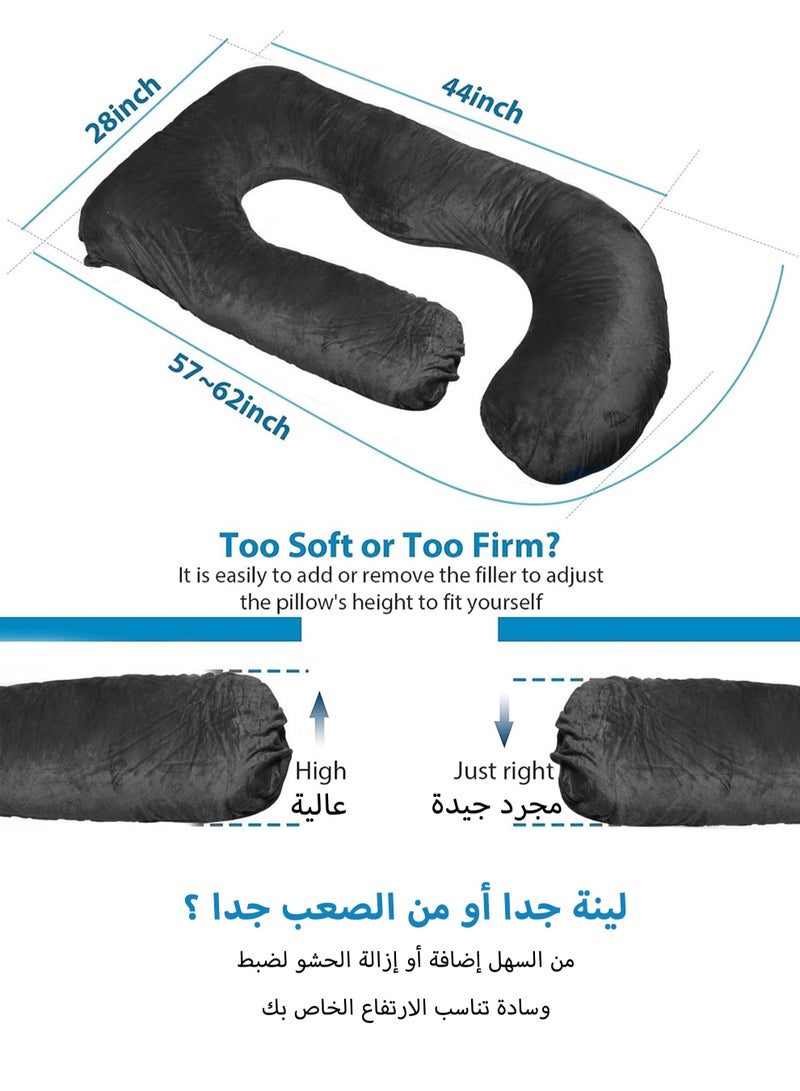 Comfort Pregnancy Pillow Maternity Body Support Nursing U Shape Pillow Velvet Pillowcase Removable 170*90*65cm