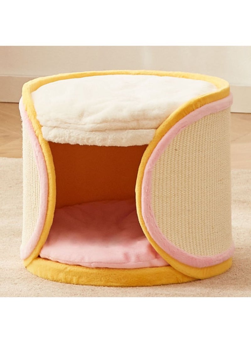 PETSBELLE High-End Cat Bed, Cat Home, Anti-Scratching Surface, Cat Condo, Removable Soft Cushion (45*45*40cm)