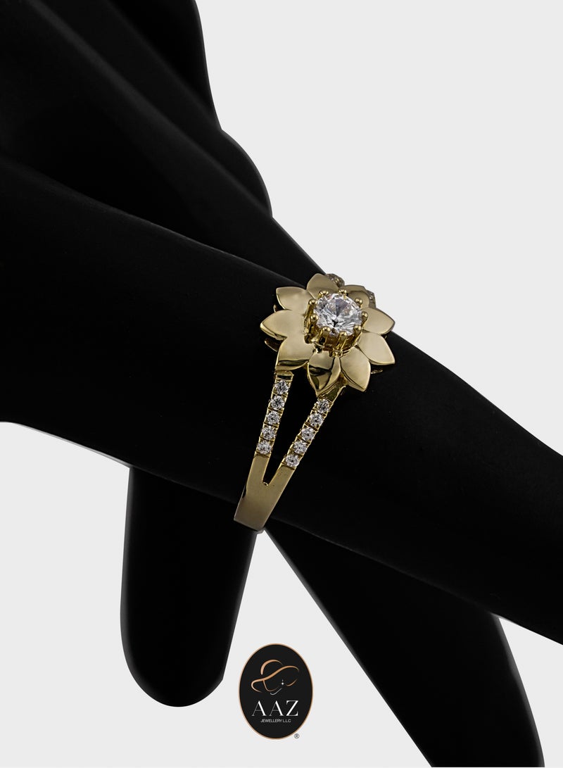 Elegant Flower 18K Gold Ring