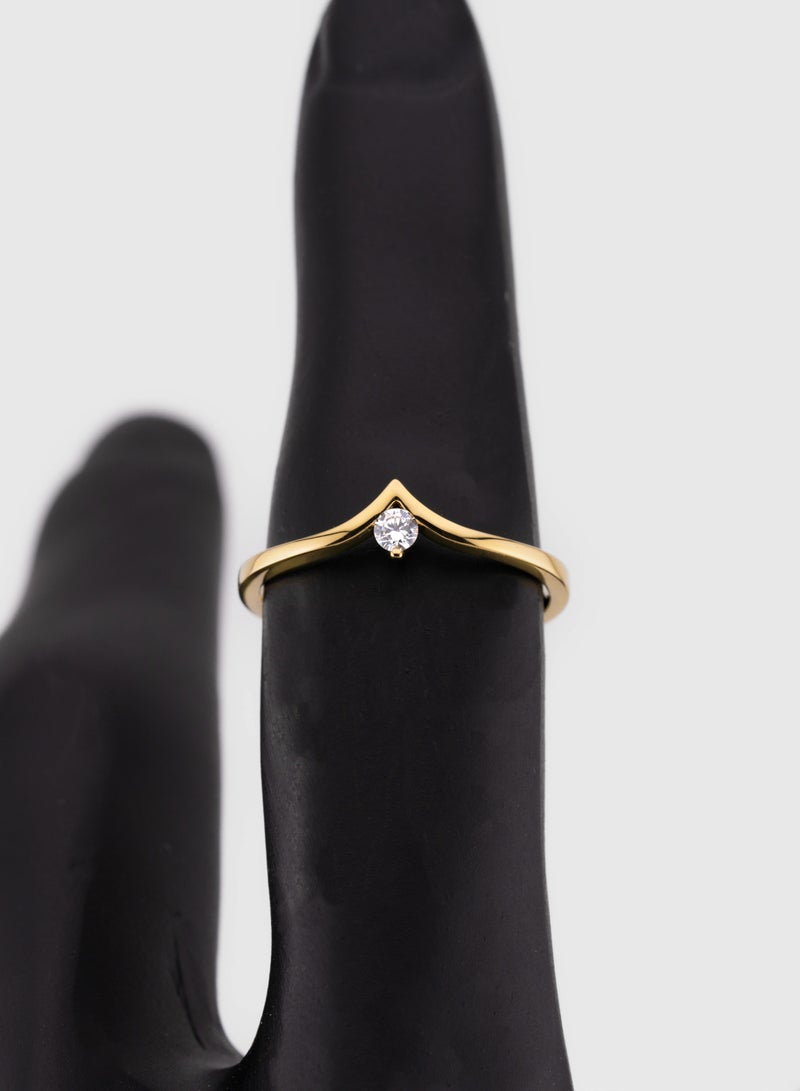 Classic Chevron 18k Gold Ring