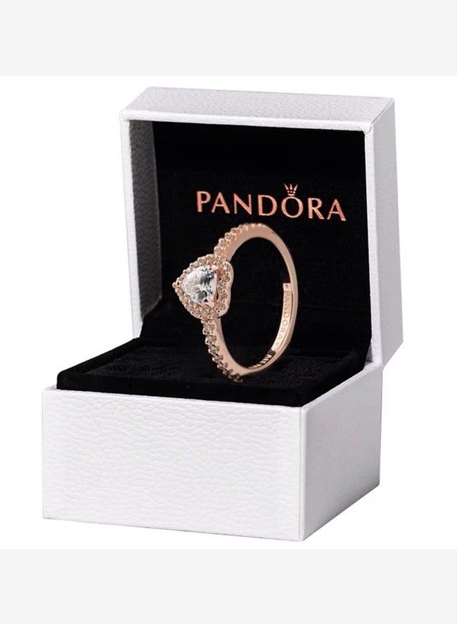 Pandora Cubic Zirconia Women's Copper Silver Alloy Ring 188421C02