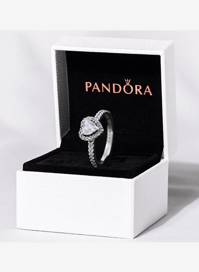 Pandora Timeless Cubic Zirconia Women's 925 Silver Heart Ring 198421C01