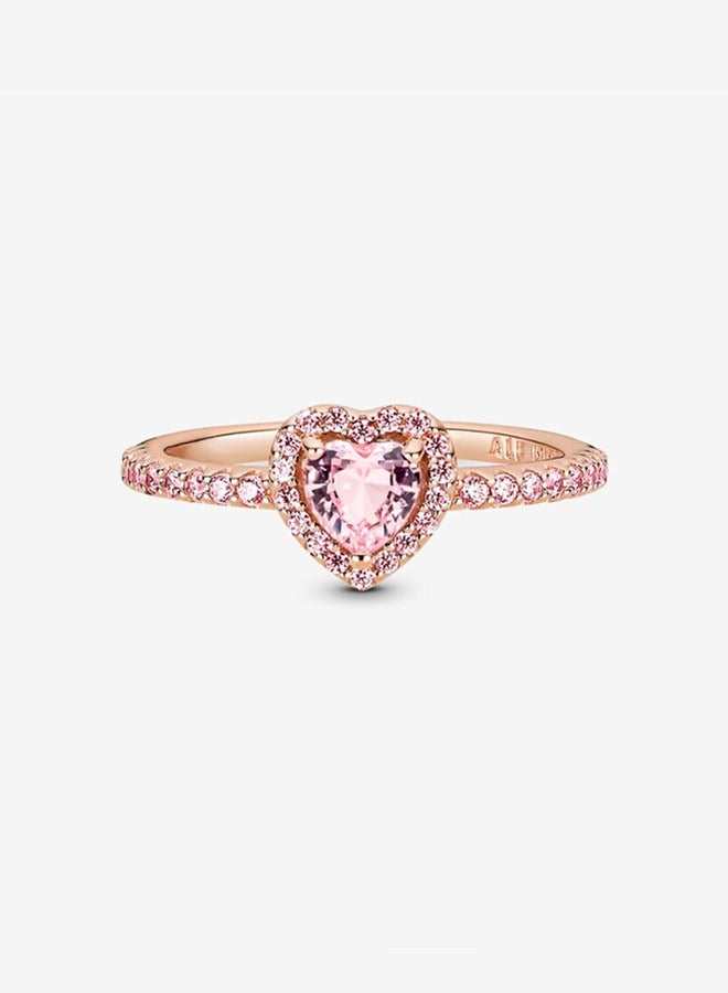 Pandora Timeless Women's Classic Cubic Zirconia Rose Gold Copper Silver Alloy Shining Heart of Joy Ring 188421C04