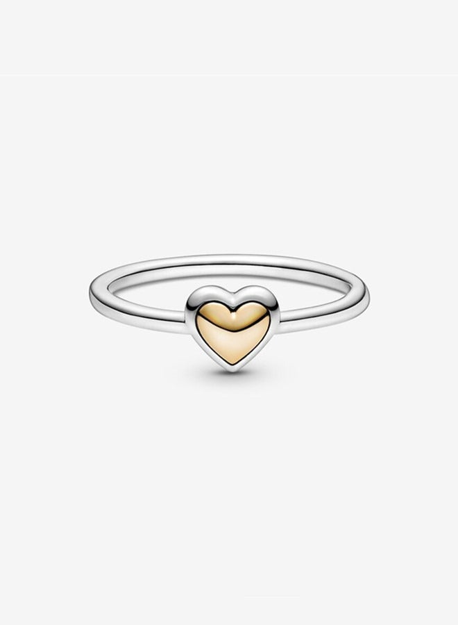 Pandora Moments Women's 925 Silver and 14K Gold Heart Decorative Ring 199396C00