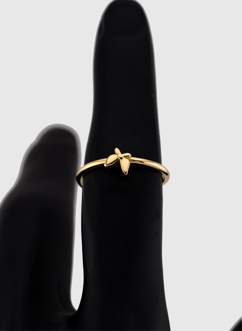 Elegant Butterfly 18K Gold Ring