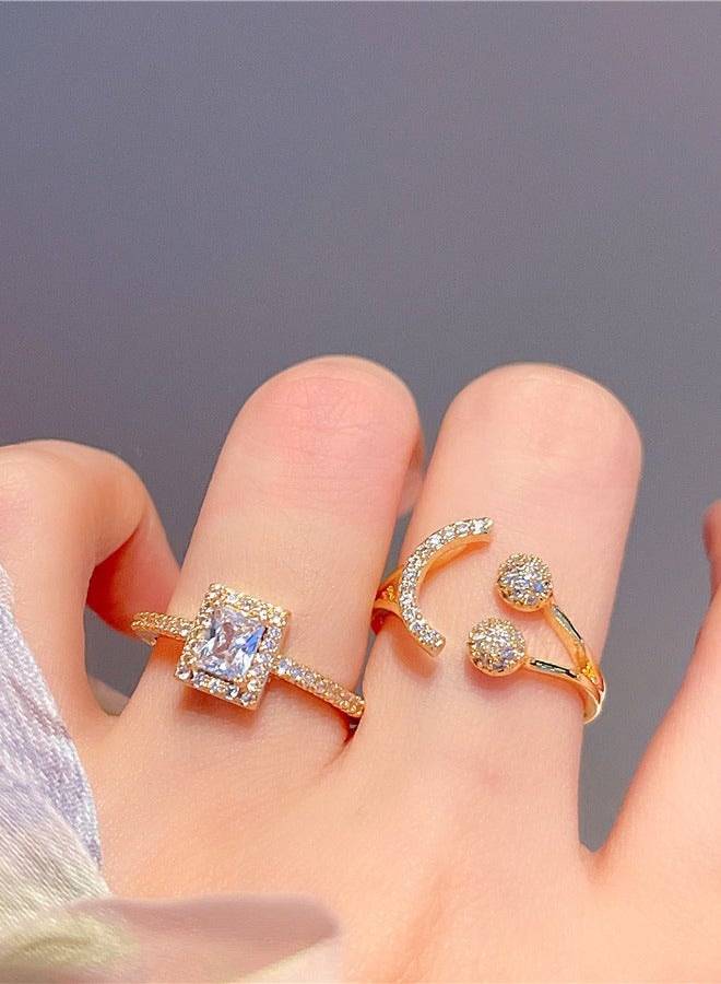 New Trendy Luxury Couple Rings for Women Men Dazzling Delicate Ring Wedding Valentine's Day Romantic Jewelry