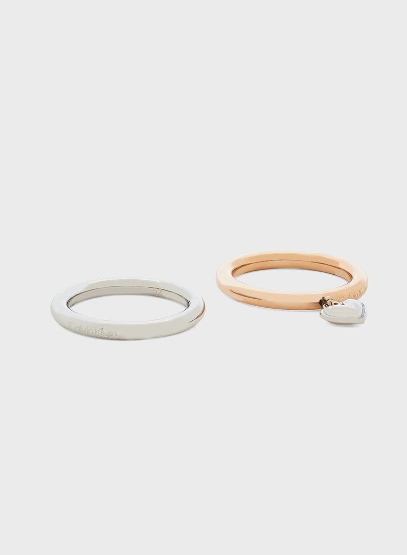 Stainless Steel & Ionic Rose Gold Plated Steel Ring