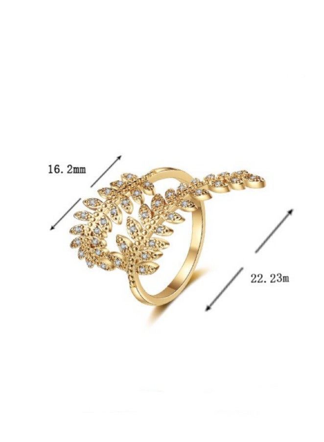 OUYoo Elegant Crystal Studded Ring - Timeless Sparkle for Women and Girls