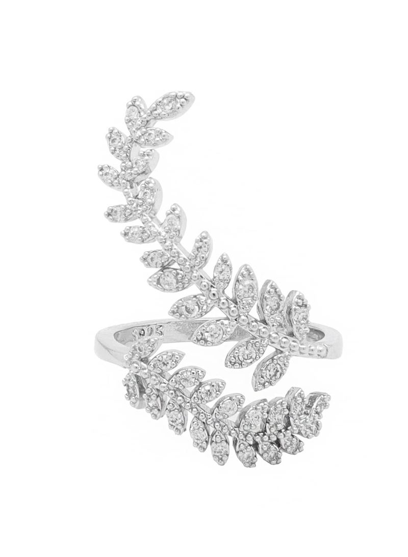 OUYoo Elegant Crystal Studded Ring - Timeless Sparkle for Women and Girls