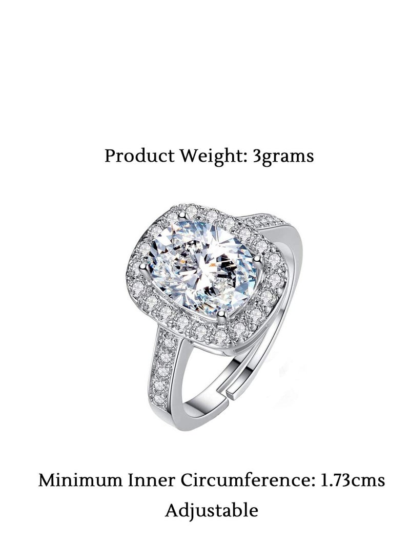 Adjustable Collection Zirconia Ring for Women - Royal Designer Look WITH Luxury Gift Box