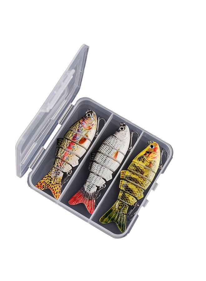 Fishing Lures for Bass Trout 6-segment Hard Body Lures with Treble Hook Swimbait