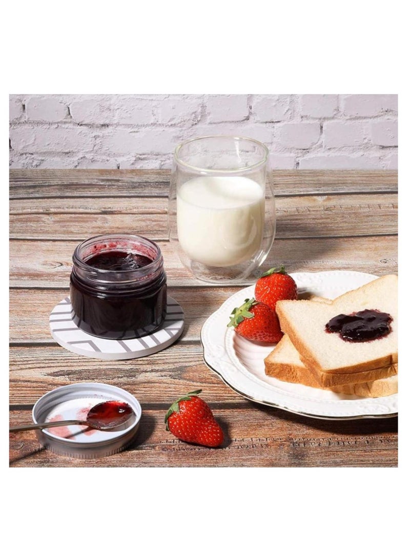 12Pcs 8oz Glass Jar, with a sealed metal regular lid , a sealed clear glass jar, used for desserts, seasonings, honey, jam, jelly