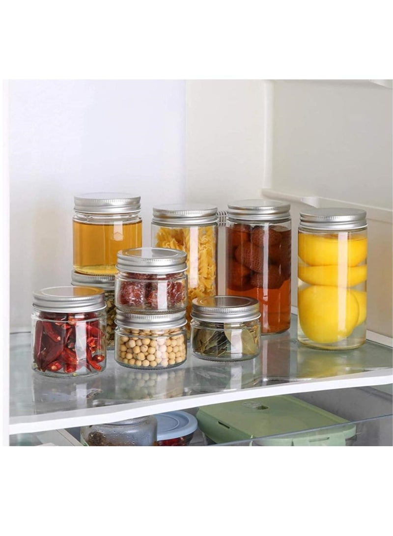 12Pcs 8oz Glass Jar, with a sealed metal regular lid , a sealed clear glass jar, used for desserts, seasonings, honey, jam, jelly