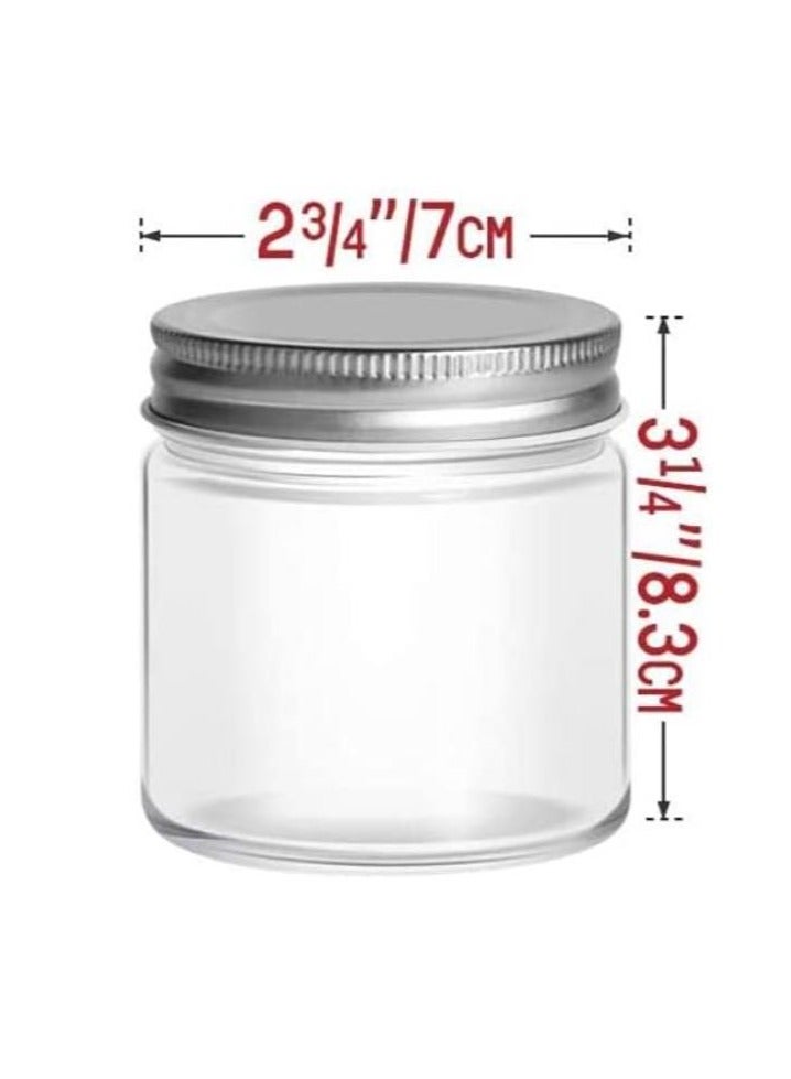 12Pcs 8oz Glass Jar, with a sealed metal regular lid , a sealed clear glass jar, used for desserts, seasonings, honey, jam, jelly