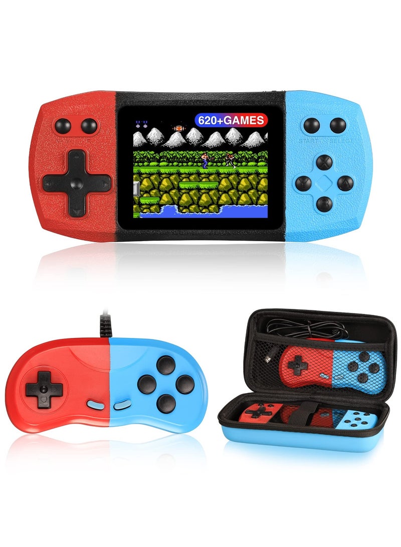 Kids Handheld Game Portable Video Game Player, 620 Classical Games, Retro handheld Game Console with Portable Shell, Rechargeable Hand Held Game Support Connecting TV & 2 Players, Best Gift for Child