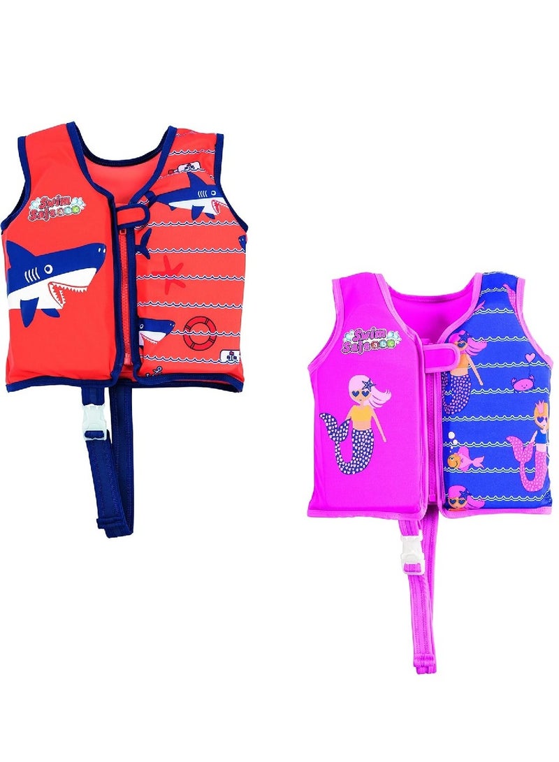 Jacket Boys/Girls Swim Safe Jacket For Kids Aged 3-6 Years, Confortable Textile And Foam Padding, Adjustable Straps And Buckles Clip Closure. M/L