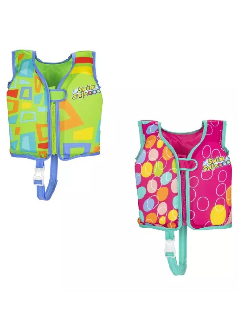 Jacket Boys & Girls Swim Safe Jacket For Kids Aged 3-6 Years, Confortable Textile And Foam Padding, Adjustable Straps And Buckles Clip Closure. S/M