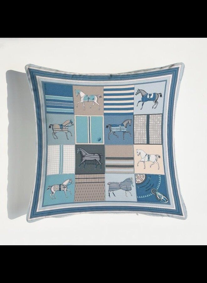 High Quality Velvet Cushion Cover,  Horse Printed Decorative Pillow, Vintage Home Décor Throw Pillow Cover, 50 x 50 CM
