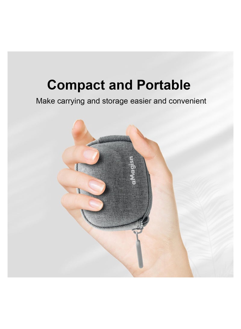 Small Carrying Case for Insta360 GO 3, Camera Accessories Kit Hard Protective Bag, Travel Bag Half Open Zipper Connectable to Selfie Stick Tripod, for Insta360 GO 3 Action Camera