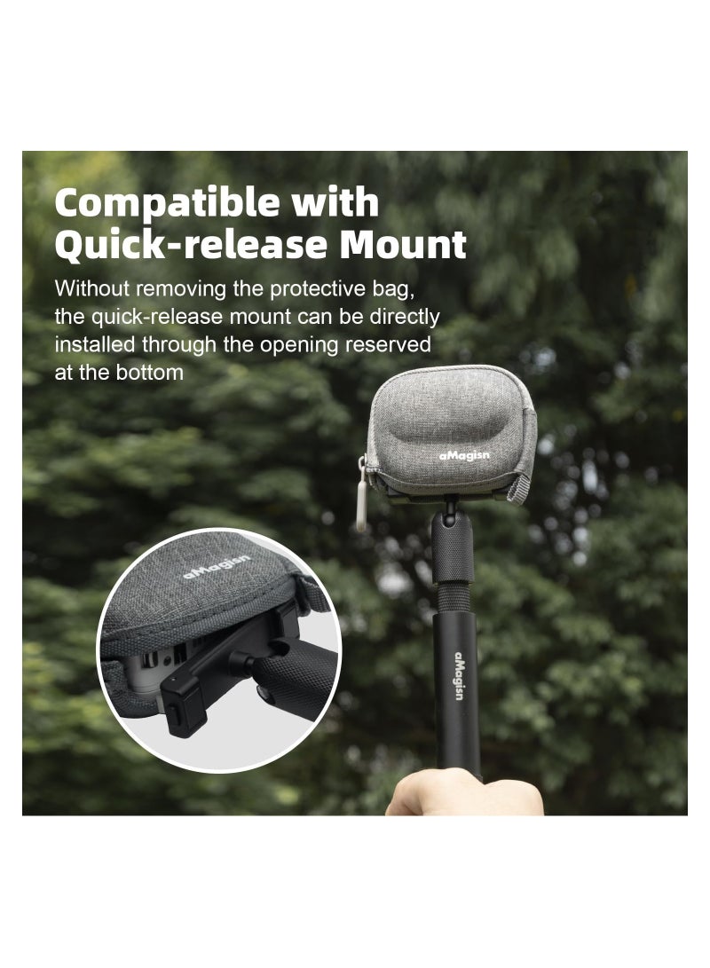 Small Carrying Case for Insta360 GO 3, Camera Accessories Kit Hard Protective Bag, Travel Bag Half Open Zipper Connectable to Selfie Stick Tripod, for Insta360 GO 3 Action Camera
