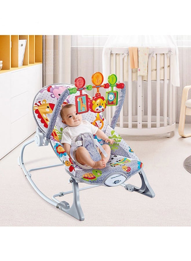 Multifunctional Baby Rocking Chair Music Vibration Rocking Bed Lightweight Foldable Children Rocking Rocking Chair