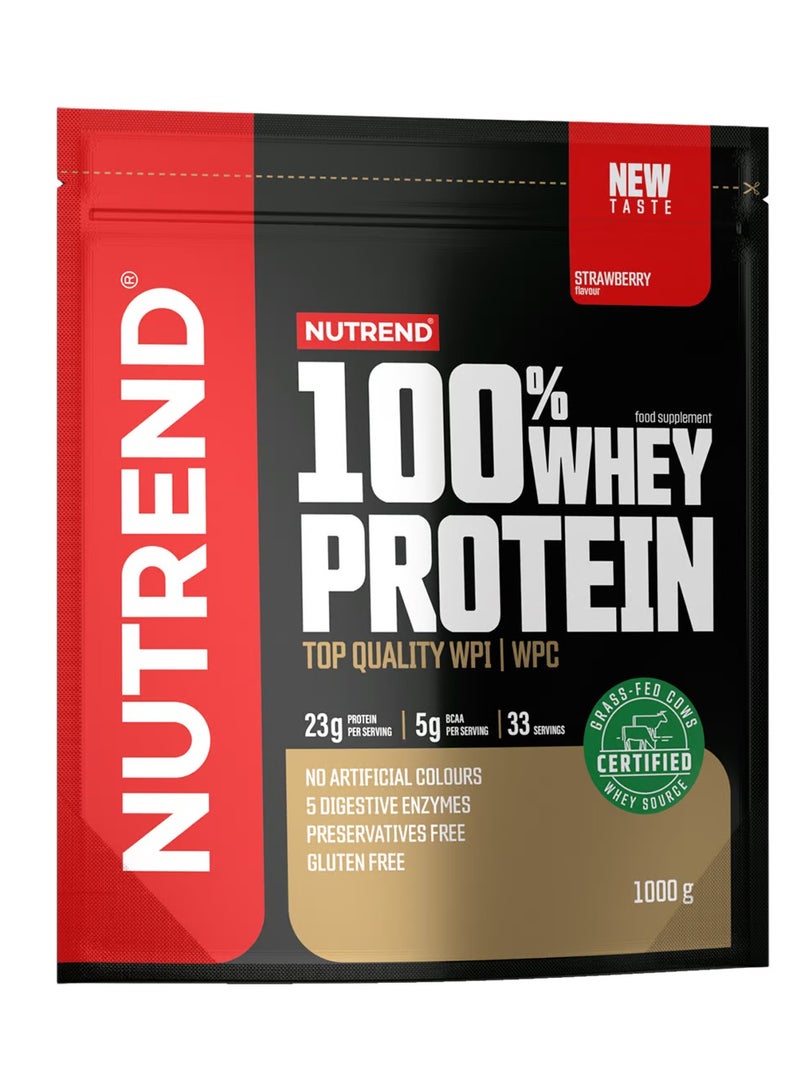 Nutrend 100% Whey Protein 1000g Strawberry Flavor 33 Serving