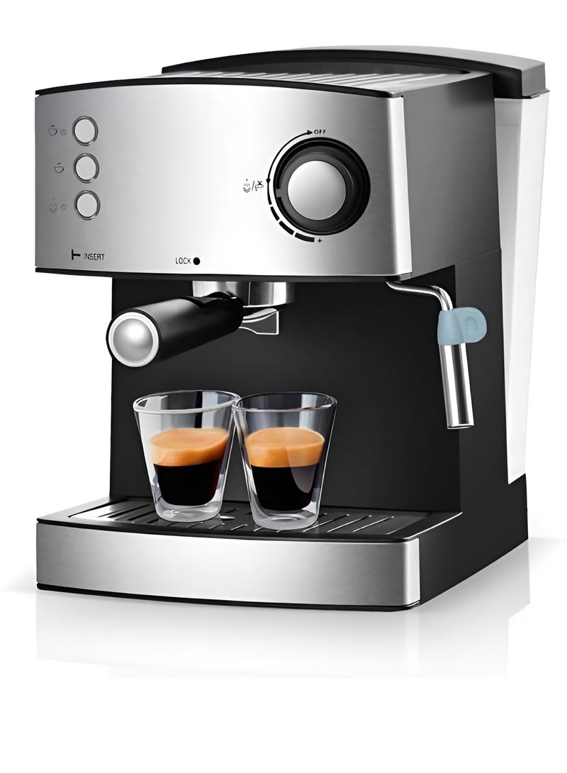 All In One Coffee Maker Espresso Machine Coffee, Professional Espresso Maker 150 ML, Cappuccino & Latte Macchiato Coffee Maker With 15 Bar Automatic Steam Jet to Froth Milk and Pressure Pump